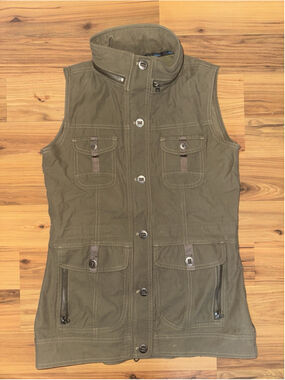 Kuhl Utility Safari Vest Womens XS Olive Gorpcore Hiking Hooded Outdoor Tactical